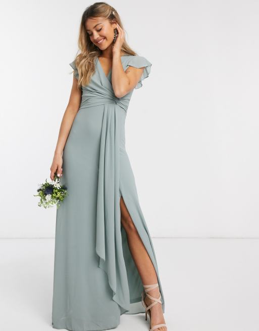 Asos sage 2024 bridesmaid dress