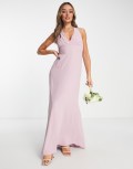 TFNC Bridesmaid halter maxi dress in pink