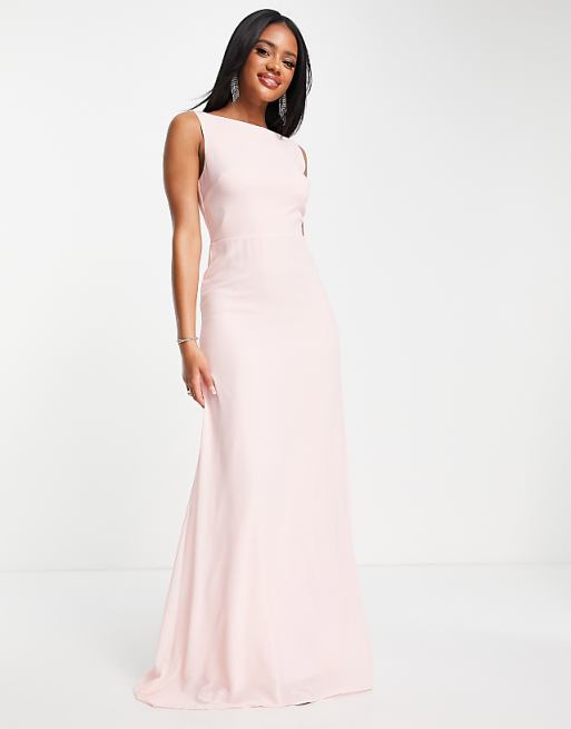 Pink Whispering High Slt Chiffon Party Dress Pink Whispering High Slt Chiffon Party Dress