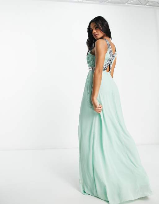 Tfnc high neck 2025 maxi bridesmaid dress