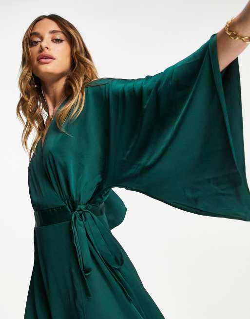 Emerald green clearance kimono dress