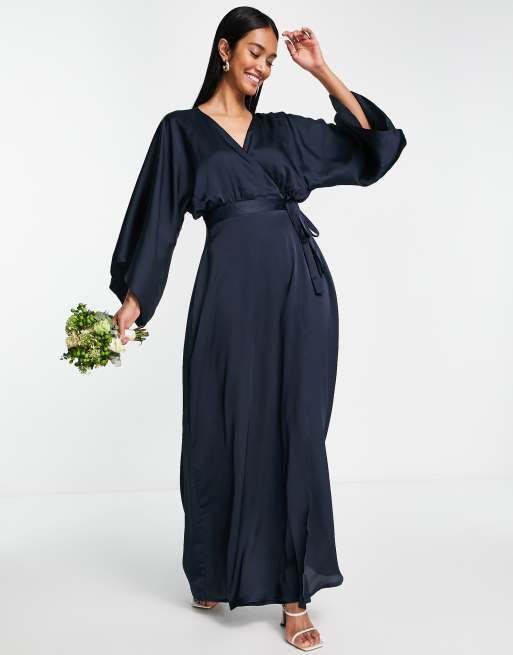 Kimono sleeve wrap maxi dress sale