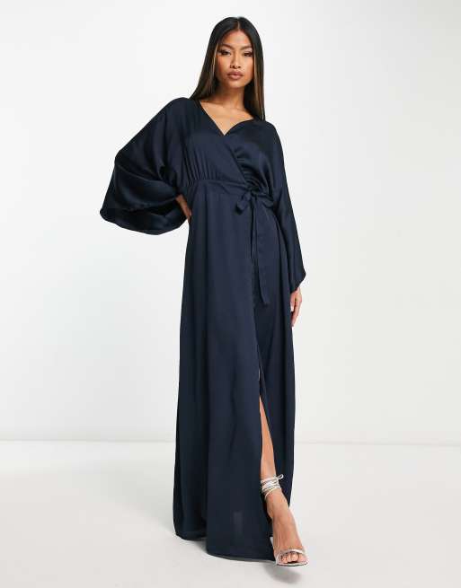 Kimono wrap hotsell dress maxi