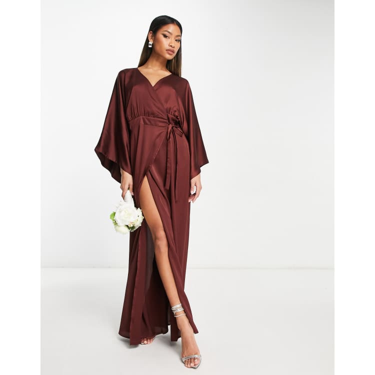 Anaya kimono sleeve wrap maxi sale dress