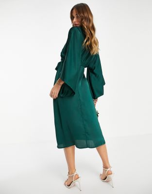 Emerald green kimono store dress