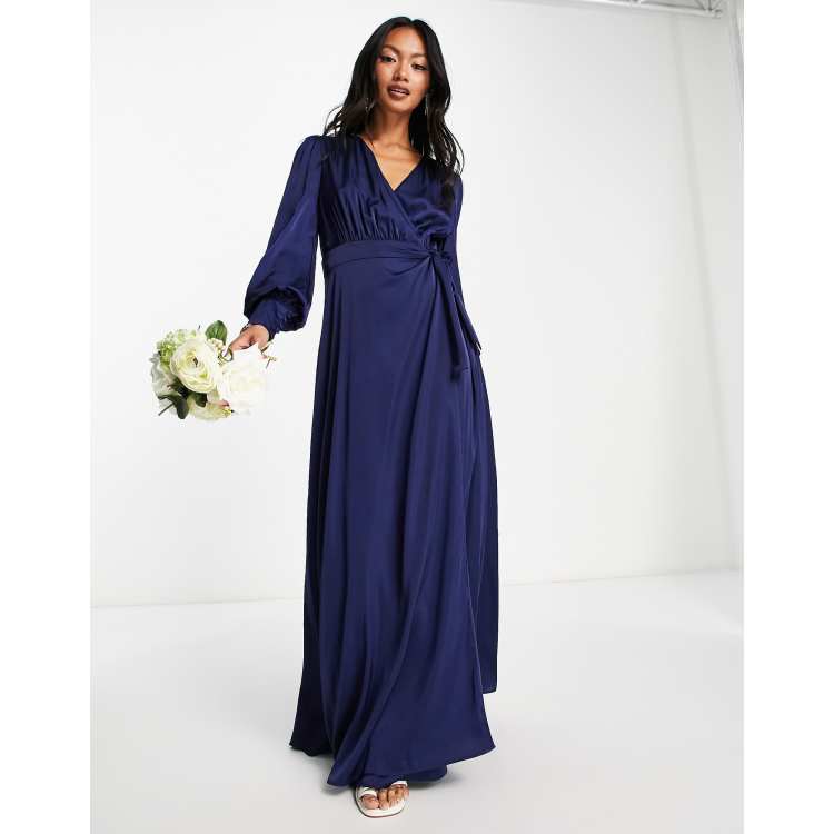 Asos navy store blue maxi dress