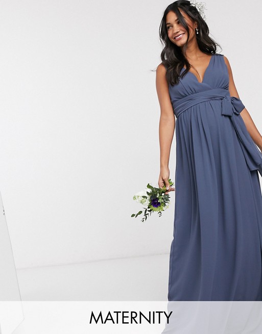 TFNC Bridesmaid Maternity top wrap chiffon dress | ASOS