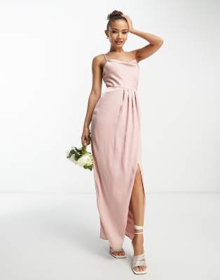 TFNC - Bridesmaid - Maxi-Brautjungfernkleid aus Satin in Rosa