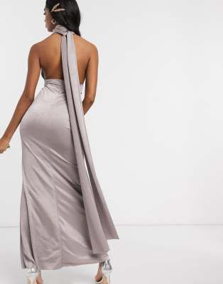 tfnc bridesmaid exclusive multiway maxi dress in grey