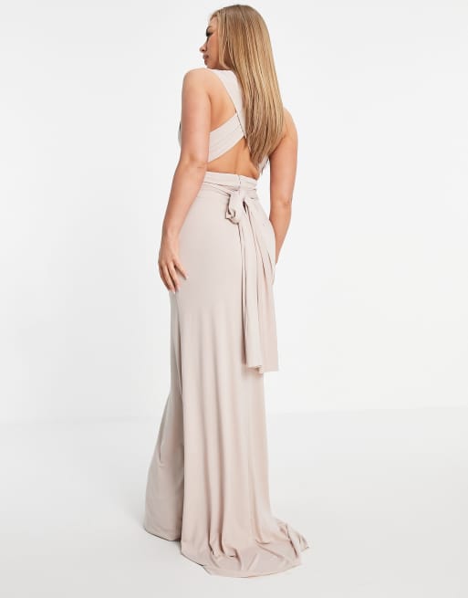 TFNC Maternity bridesmaid exclusive multiway maxi dress in gray