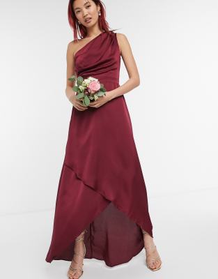 asos burgundy bridesmaid dress