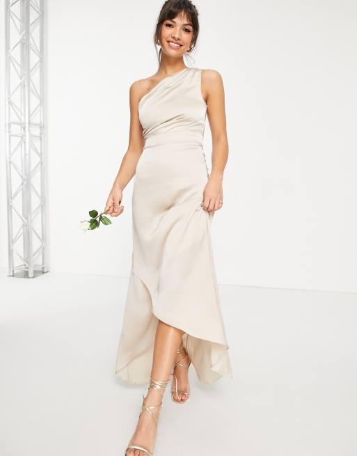 bridesmaid dress one shoulder