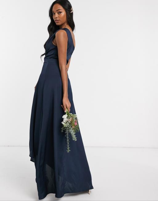 Asos navy outlet long dress