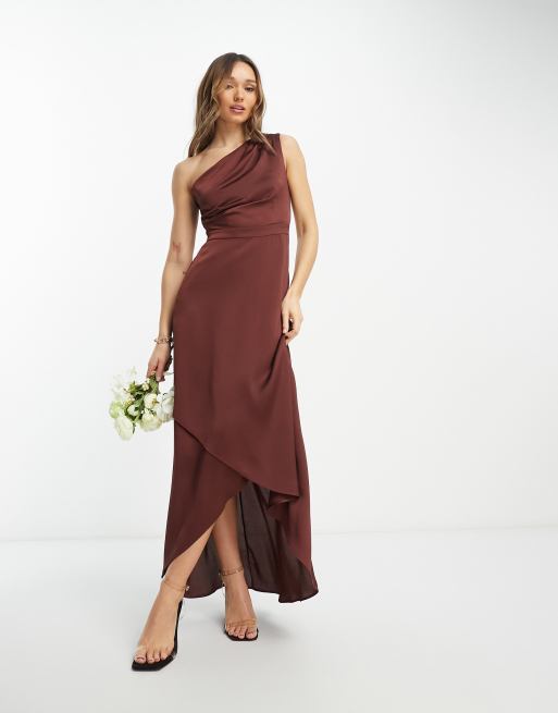 Tfnc pleated bridesmaids 2024 maxi dress in burgundy