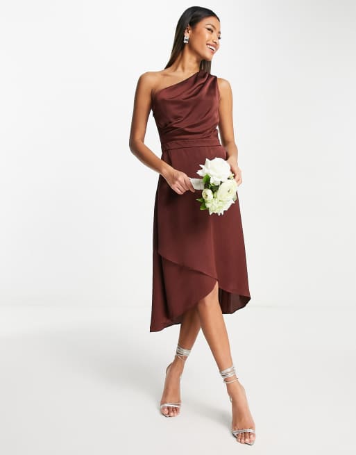 Tfnc lace up outlet back midi bridesmaid dress