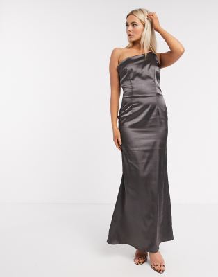 bronze satin maxi dress