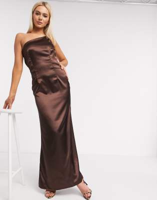 chocolate satin dress