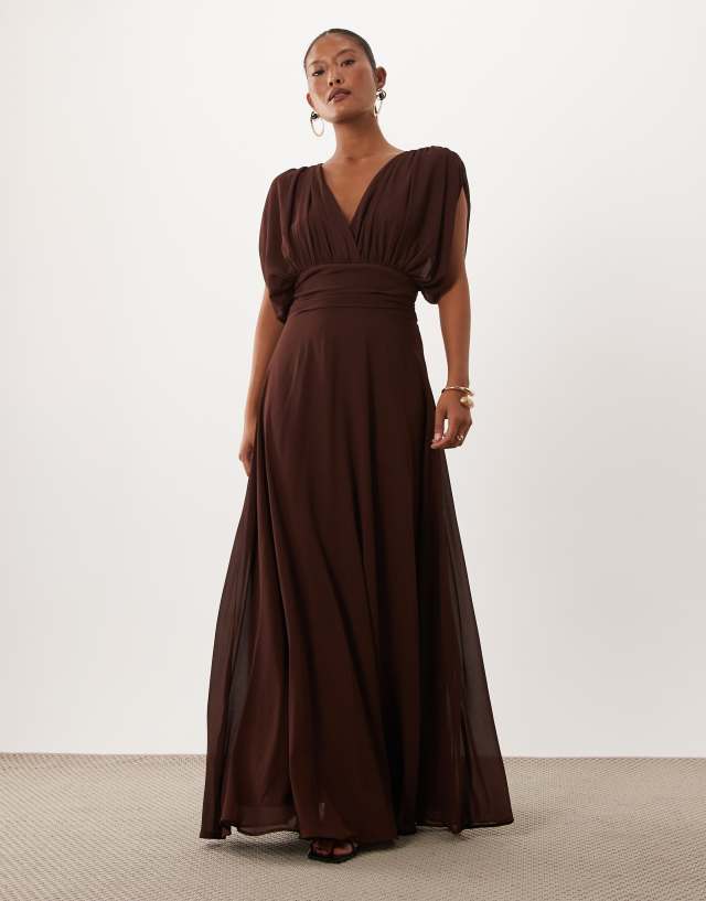 chocolate brown chiffon bridesmaid dresses TFNC - Maxi Dress - Women - Polyester/Spandex - 0 US Color:Pink Club Dress SID-D23174 Halter Crepe High Neck, Chiffon maxi dress with