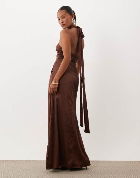 pale brown dress Mona Dusty light Size CN/US:M / 4~6 Maxi dresses The flattering leadtime:3-5 Weeks ASOS EDITION sheer disc