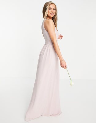 asos tfnc pleated maxi bridesmaid dress