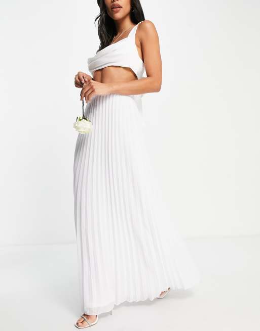 Asos white pleated sales skirt