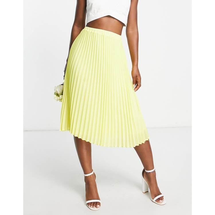 Topshop yellow pleated clearance skirt