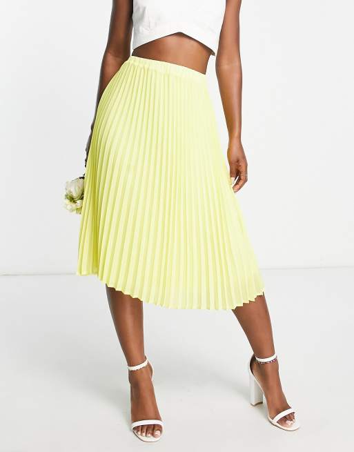 Pleated midi clearance skirt yellow