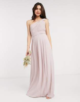 pink one shoulder maxi dress