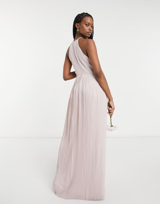 Asos tfnc pleated shop maxi bridesmaid dress