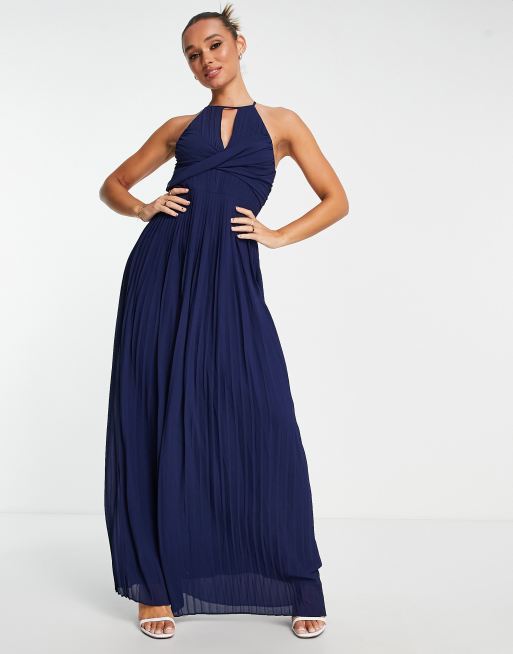 Asos tfnc clearance pleated maxi dress