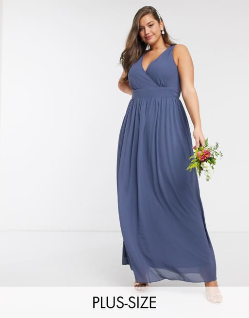 TFNC Bridesmaid Plus top wrap chiffon dress |