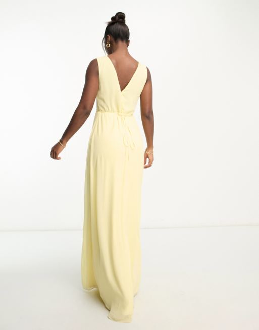 Asos lemon bridesmaid store dress