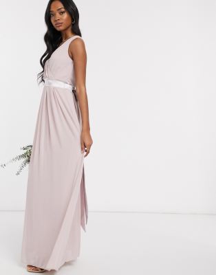 wrap front bridesmaid dress