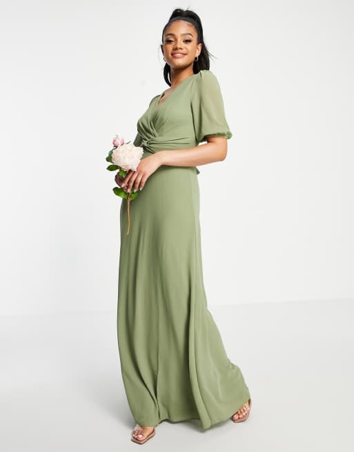 Dusky green hot sale maxi dress