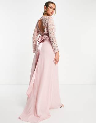 Mauve lace best sale maxi dress