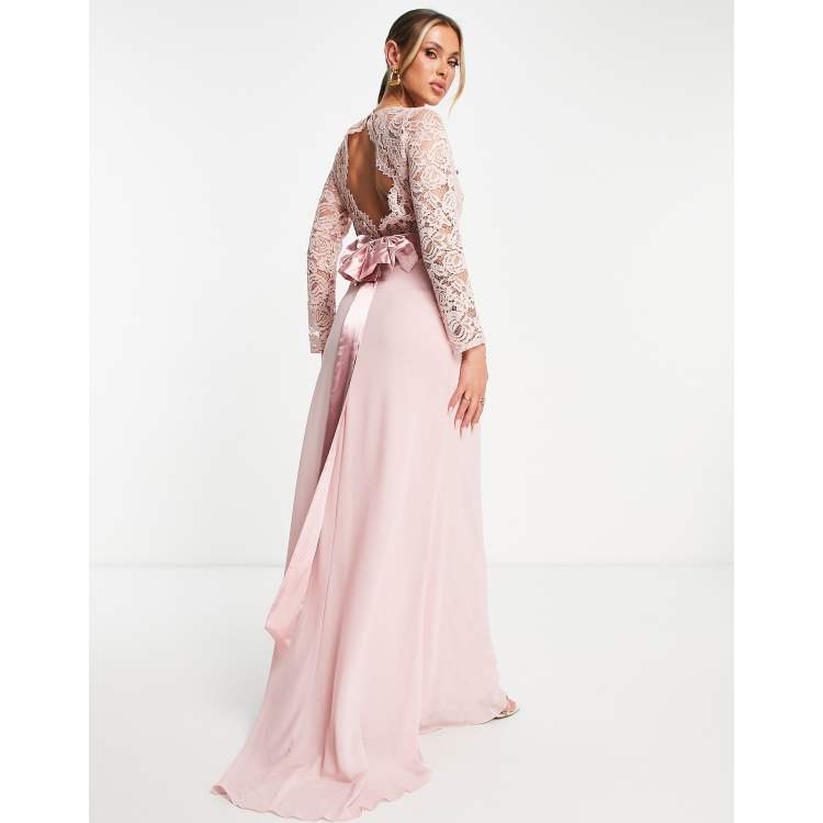 Long sleeve mauve maxi dress best sale