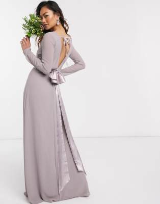 beige bridesmaid dresses with sleeves