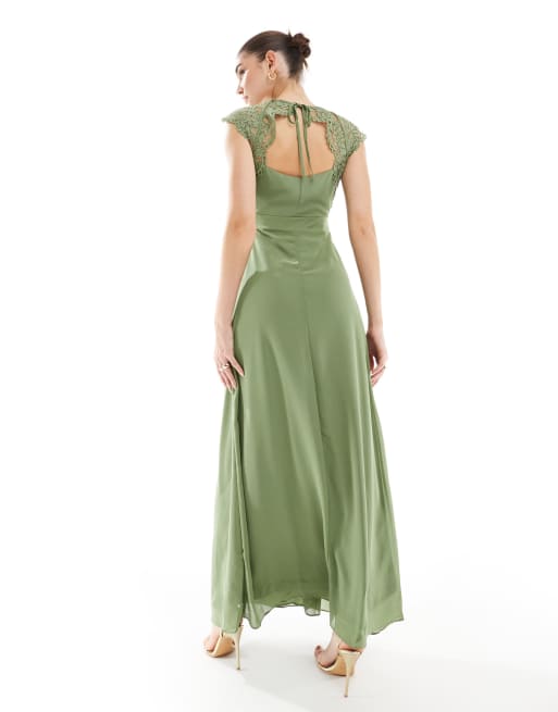 Dark sage maxi dress sale