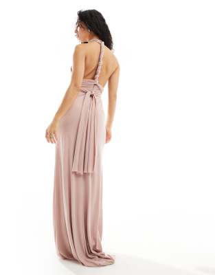 Pink multiway maxi dress hotsell