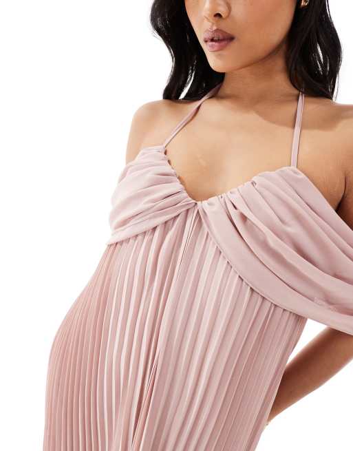 Asos shops tfnc pleated maxi dress