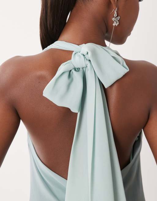 TFNC - Bruidsmeisjes - Maxi jurk van chiffon met halternek in aqua ombre, 4 van 4