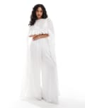 [TFNC] TFNC cape top with ruffle detail in cream (part of a set)-Neutral 6 Cream