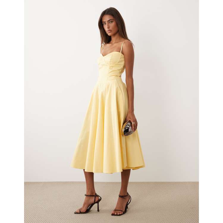 white christmas dresses Bright Yellow Coloured Cotton Silk Long Dress – South India Shopping Mall main image 0