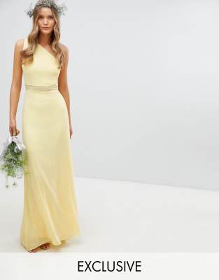 Asos lemon cheap bridesmaid dress