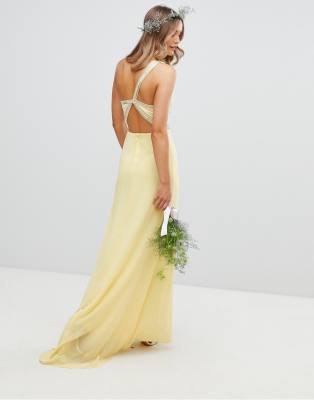 asos lemon bridesmaid dress