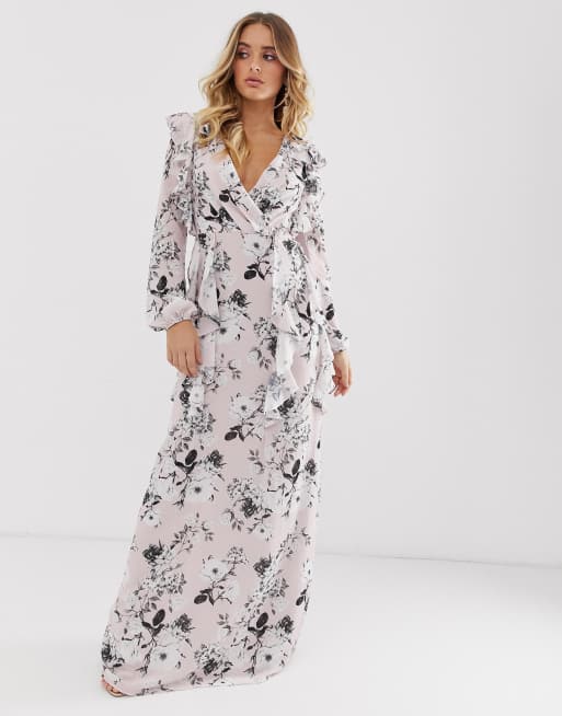 V neck maxi dress uk sale