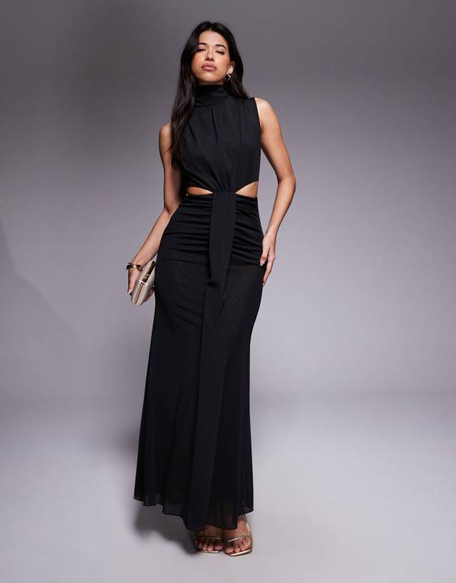 TFNC high neck cut out maxi dress in black | ASOS