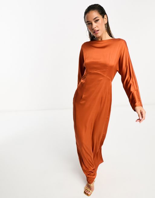 Asos burnt orange dress sale