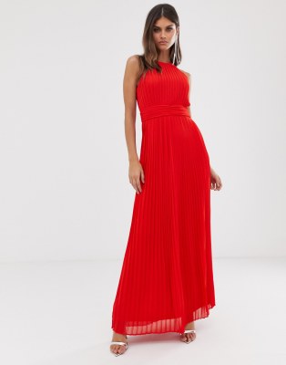 tfnc high neck pleated maxi dress