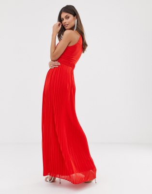 asos tfnc pleated maxi dress